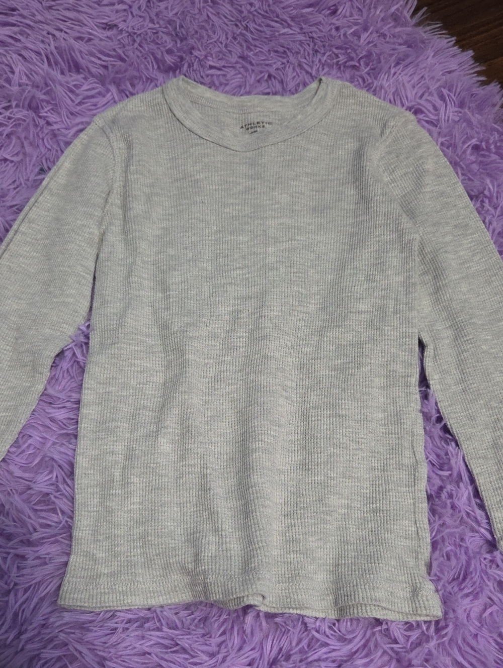 Athletic Works Gray Long Sleeve Ribbed Tee